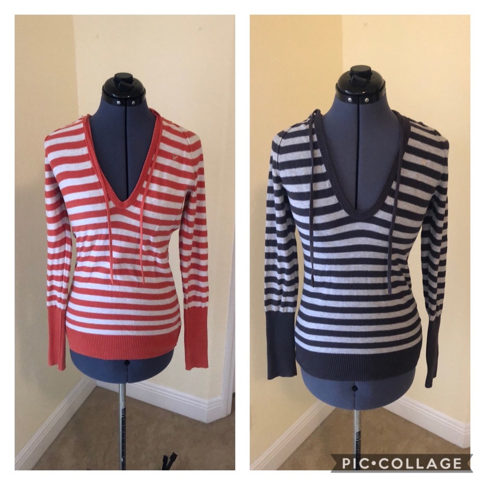 Bundle of 2 American Eagle hooded light sweaters